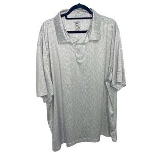 Reebok Speedwick Men's Polyester/ Spandex  Blend Taupe Gray/White Polo Sz 2XL